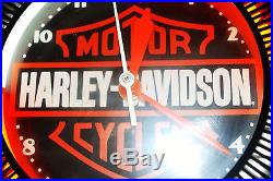 13 Vintage Harley Davidson Motorcycles Double Neon Clock Sign Advertising