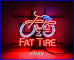 17 Fat Tire Bike Red Vintage Style Bar Workshop Room Wall Decor Neon Light Sign