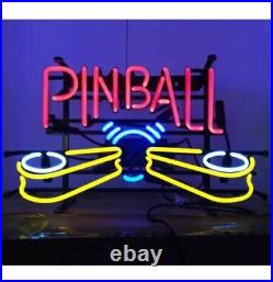 17 Pinball Machine Pub Vintage Style Neon Light Sign Game Room Glass Visual