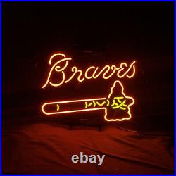 17 Red Brave Neon Sign Light Man Cave Gift Room Decor Vintage Style Glass Lamp