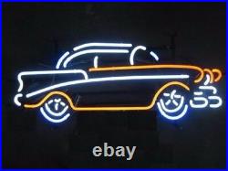 17x11Vintage Old Car Neon Sign Light Garage Wall Hanging Real Glass Tube Art
