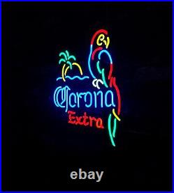 17x14 Corona Extra Parrot Vintage Style Beer Neon Sign Light Bar Gift Wall