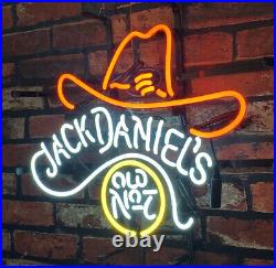 17x14 Jack Daaniel's Decor Wall Bar Craft Real Glass Vintage Neon Light Sign