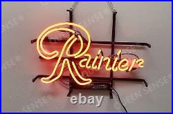 17x14 Rainier Bistro Store Red Neon Sign Vintage Artwork Room Glass Cave