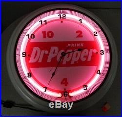 18 Dr Pepper Vintage Logo Sign Neon White Neon Clock Mancave Bar Garage