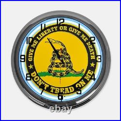 18 Give Me Liberty Or Give Me Death Metal Sign Designed White Neon Clock