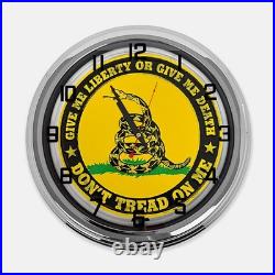 18 Give Me Liberty Or Give Me Death Metal Sign Designed White Neon Clock