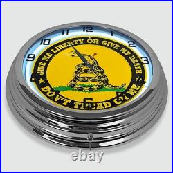 18 Give Me Liberty Or Give Me Death Metal Sign Designed White Neon Clock