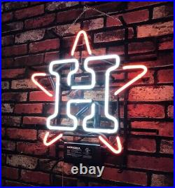 18 Houston Sport Team Neon Light Sign Vintage Style Glass Window Man Cave Lamp