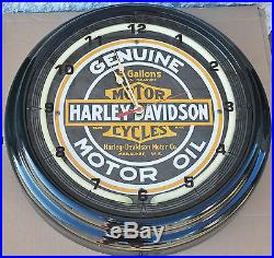 18 Vintage 1999 Harley Davidson Motorcycles Neon Clock Sign Advertising Actown