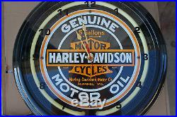 18 Vintage 1999 Harley Davidson Motorcycles Neon Clock Sign Advertising Actown