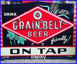 1930's Grain Belt Porcelain Neon Sign original rare vintage beer tire dealer
