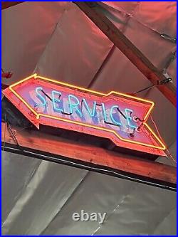 1930's Vintage Neon Double sided Service Sign