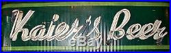 1940's Vintage Original Kaier's Beer Marquee Neon Metal Sign Very Rare 4 Ft