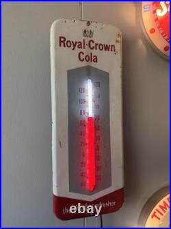 1950s Original Vintage Royal Crown Cola Thermometer Retrofit With NEON 1950s Original Vintage Royal Crown Cola Thermometer Retrofit With NEON