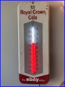 1950s Original Vintage Royal Crown Cola Thermometer Retrofit With NEON 1950s Original Vintage Royal Crown Cola Thermometer Retrofit With NEON