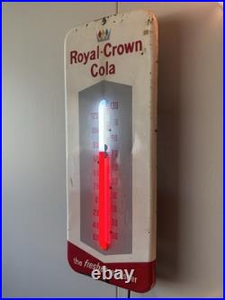 1950s Original Vintage Royal Crown Cola Thermometer Retrofit With NEON 1950s Original Vintage Royal Crown Cola Thermometer Retrofit With NEON