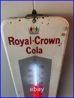 1950s Original Vintage Royal Crown Cola Thermometer Retrofit With NEON 1950s Original Vintage Royal Crown Cola Thermometer Retrofit With NEON