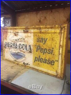 1950s Vintage Original Tin Pepsi Neon Sign