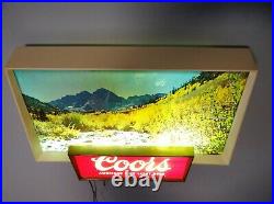 1950s Vtg Coors Beer Lighted Motion Bar Sign Lamp Neon Products Flowing River