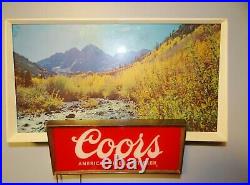 1950s Vtg Coors Beer Lighted Motion Bar Sign Lamp Neon Products Flowing River
