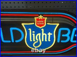 1982 Lone Star Beer Bottle Sign Light Neon Appearance Vintage 46 Inches Long