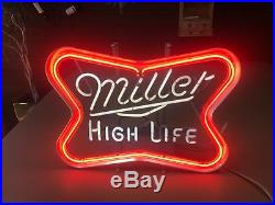 1983 Vintage Neon Miller High Life Bar Sign Works GREAT