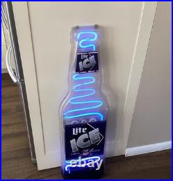 1995 Vintage Miller Lite Ice Beer Bottle Sign Neon Sign 41 Tall Works Free Ship