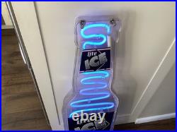 1995 Vintage Miller Lite Ice Beer Bottle Sign Neon Sign 41 Tall Works Free Ship