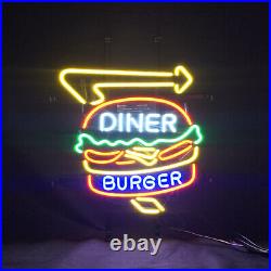 19 Diner Burger Decor Neon Light Sign Custom Gift Store Vintage Style Open
