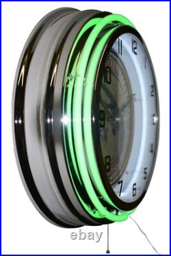 19 Ducks Unlimited Est. 1937 Sign Double Neon Clock Garage Decor (Green)