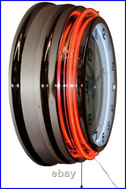 19 Ducks Unlimited Est. 1937 Sign Double Neon Clock Garage Decor (Orange)