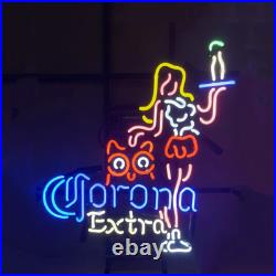 19 Extra Cocktail Girl Neon Light Sign Bar Gift Shop Vintage Style Glass
