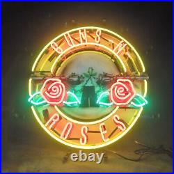 19 Guns N Roses Neon Light Sign Shop Vintage Glass Lamp Free Expedited Shipping