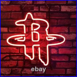 19 Red Houston Basketball Sport Team Vintage Style Neon Signs Decor Bar Room
