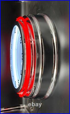 19 Sunoco Oil Vintage Sign Double Red Neon Clock Gasoline Gas Man Cave Garage