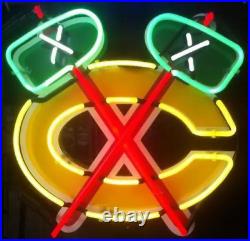 20x16 Chicago Sport Team Neon Light Sign Shop Room Vintage Style Glass Lamp