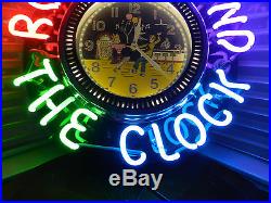 21 Vintage Colorful Neon Spinner Clock Rock Around The Clock Advertising