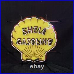 24Gasoline Neon Light Sign Shop Vintage Glass Lamp Free Expedited Shipping