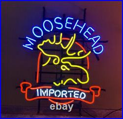 24 Moosehead Neon Beer Sign Vintage Style For Bar Room Shop Restaurant Lamp