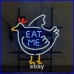 24x20 Chicken Eat Me Restaurant Pub Artwork Vintage Style Neon Sign Light