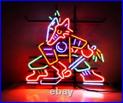 24x20 Fox Hockey Artwork Hand-bent Bar Decor Neon Sign Vintage Style