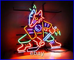 24x20 Fox Hockey Artwork Hand-bent Bar Decor Neon Sign Vintage Style