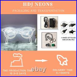 29.96 Custom Neon Sign Glasses LED Night Light Vintage Light Room Decor