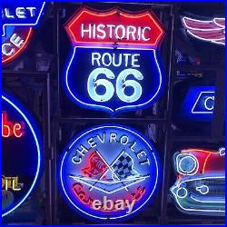 35 Historic Route 66 Neon Sign Vintage Americana Diner Garage Decor Real Glass