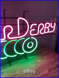 3 FT Vintage/retro Neon Sign Roller Derby working condition Flamingo pink