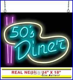 50's Diner Neon Sign Jantec 24 x 18 Food Soda Fountain Vintage Antique