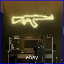 AK47 Gun Neon Sign For Wall Game Room Decoration Vintage Neon Sign GAME ROOM