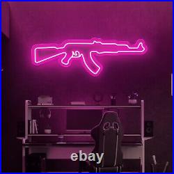 AK47 Gun Neon Sign For Wall Game Room Decoration Vintage Neon Sign GAME ROOM