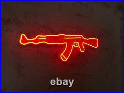 AK47 Gun Neon Sign For Wall Game Room Decoration Vintage Neon Sign GAME ROOM